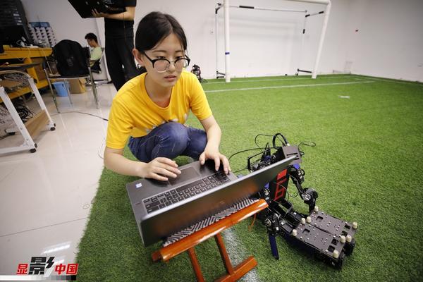 图为沈阳城市学院学生在为机器人进行编程。新华网 姜冰摄
